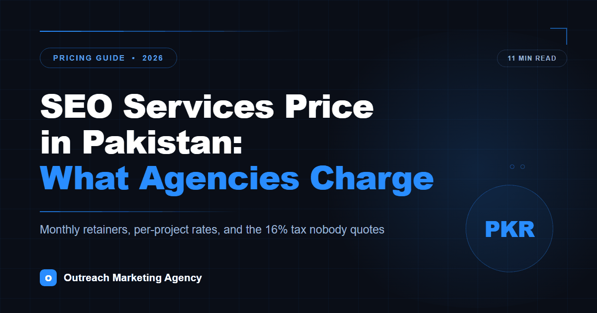 SEO services price in Pakistan 2026 - monthly retainer and per-project rates in PKR