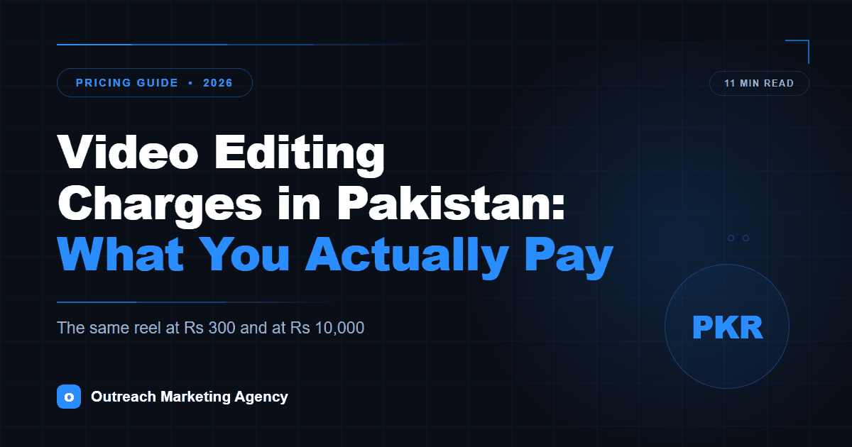 Video editing charges in Pakistan 2026 - published PKR rates per reel, per video and per month