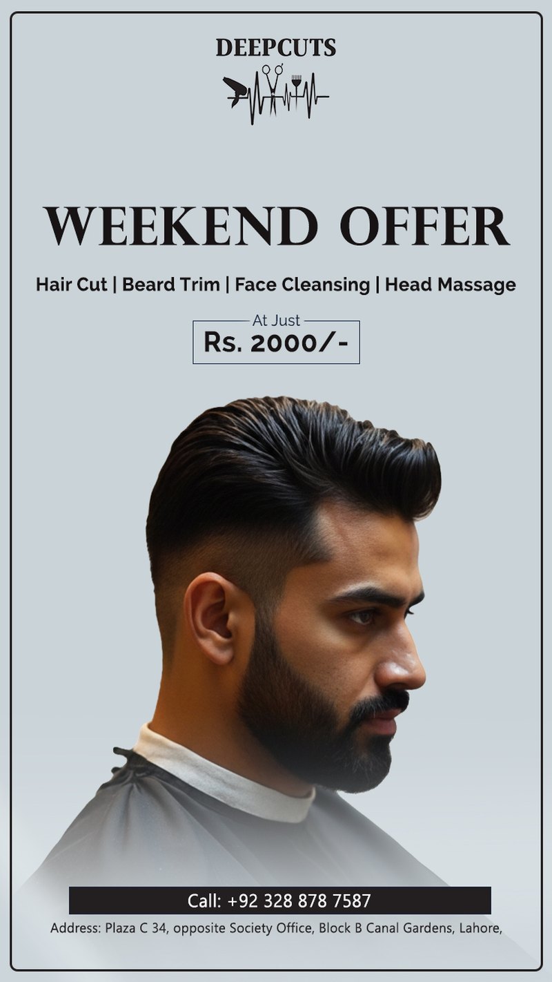 Weekend offer poster designed for Deep Cuts